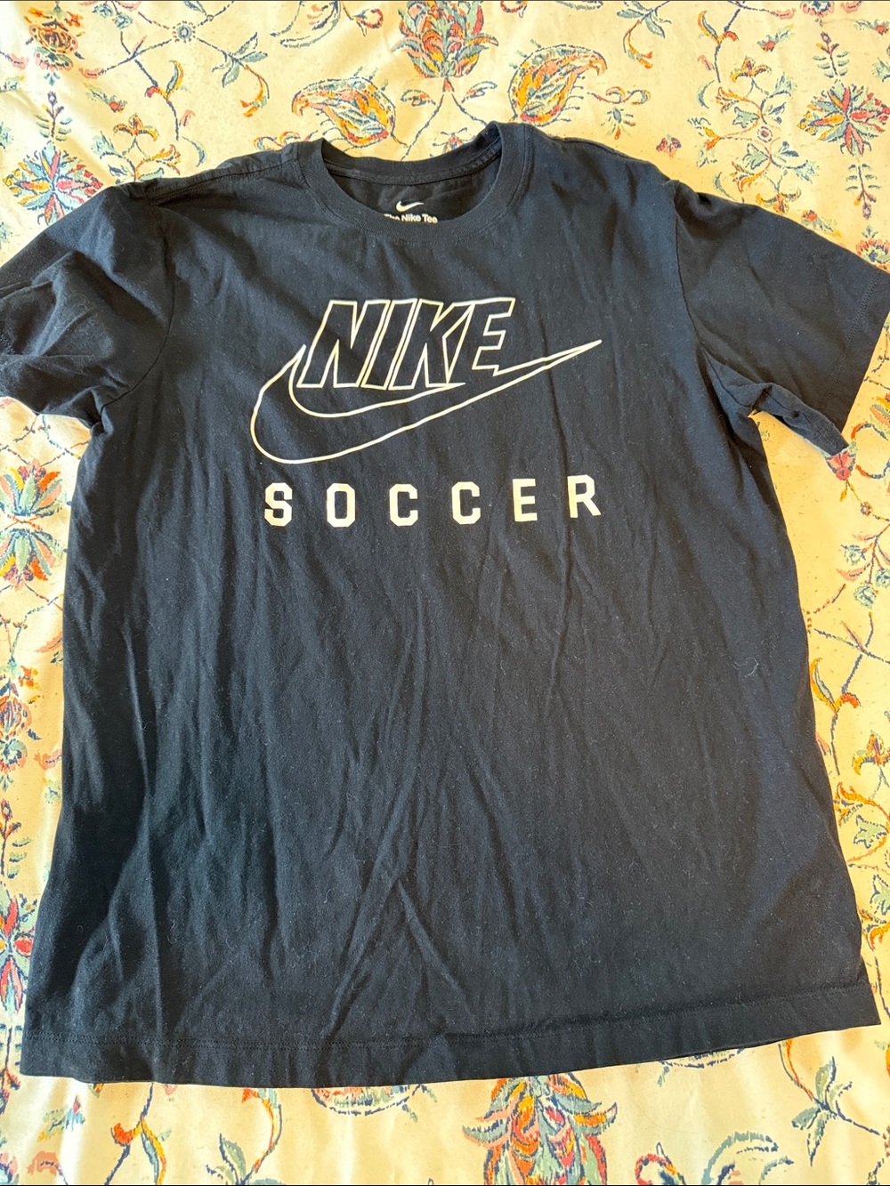 Nike Black Tee with White Logo and Swoosh